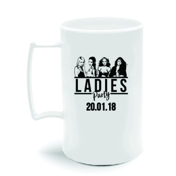 CANECA, COPOS E TAÇAS CANECAS CANECAS PLÁSTICAS CHOPP 300ML IMPRESSÃO 1 COR LEITOSA 300 un. - Preto e branco frente