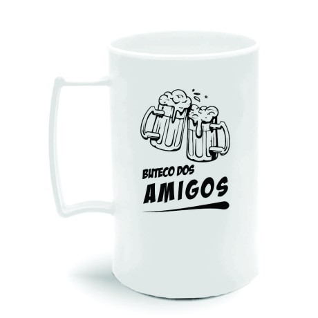 CANECA, COPOS E TAÇAS CANECAS CANECAS PLÁSTICAS CHOPP 300ML IMPRESSÃO 1 COR LEITOSA 3000 un. - Preto e branco frente