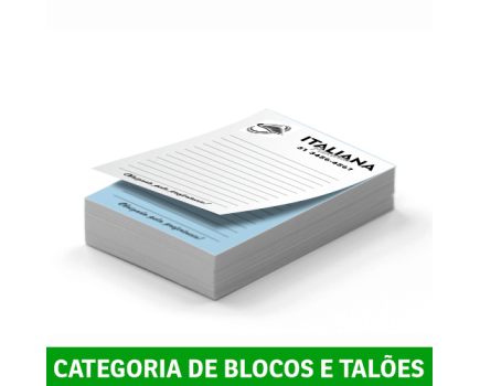 BLOCOS, COMANDAS, RECEITUÁRIOS E TALÕES