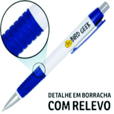 CANETAS IMPRESSÃO COLORIDA PLÁSTICAS COMERCIAL AZUL 100 un. - Colorido frente