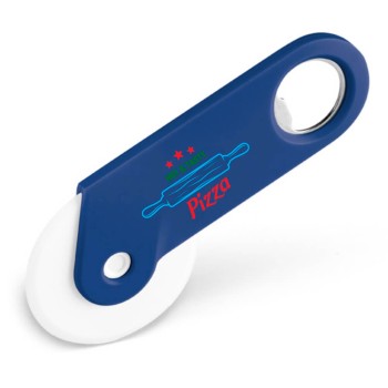 ABRIDORES DE GARRAFA CORTADOR DE PIZZA PERSONALIZADO AZUL Colorido frente - 10 un.