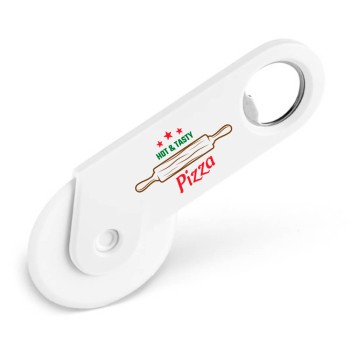 ABRIDORES DE GARRAFA CORTADOR DE PIZZA PERSONALIZADO BRANCO Colorido frente - 10 un.