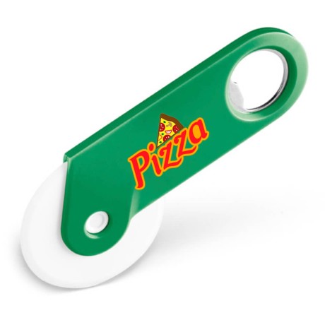 ABRIDORES DE GARRAFA CORTADOR DE PIZZA PERSONALIZADO VERDE Colorido frente - 5 un.