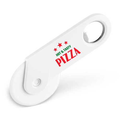 ABRIDORES E CHAVEIROS ABRIDORES DE GARRAFA CORTADORES DE PIZZA MODELO TOKEV BRANCO Colorido frente - 1 un.