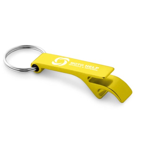 ABRIDORES E CHAVEIROS ABRIDOR GRAVAÇÃO A LASER ALUMÍNIO MULTIFUNÇÃO AMARELO Preto e branco frente - 10 un.