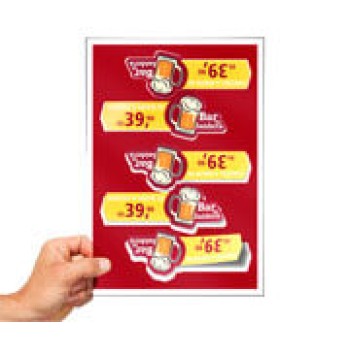 ADESIVOS FOLHA 330X480MM COM CORTE ESPECIAL VINIL TRANSPARENTE Colorido frente - 5 un.