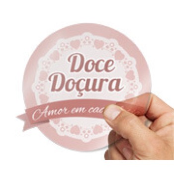 ADESIVOS RÓTULOS FOLHA VINIL TRANSPARENTE 135X135MM Colorido frente - 500 un.