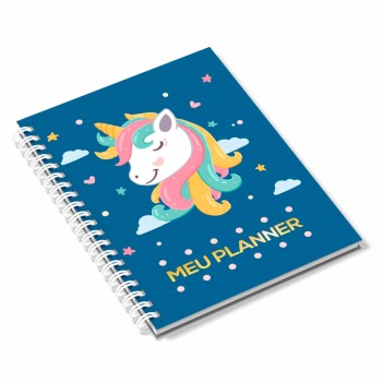 AGENDAS, CADERNOS E APOSTILAS AGENDA 2025 MIOLO PERSONALIZADO COLORIDO CAPA COUCHÊ 150G NO PAPEL PARANÁ 2MM E MIOLO AP 75G LAM FOSCA FR E HOTSTAMPING FR Colorido frente - 5 un.