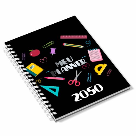 AGENDAS, CADERNOS E APOSTILAS AGENDA 2025 MIOLO PERSONALIZADO COLORIDO CAPA COUCHÊ 150G NO PAPEL PARANÁ 2MM E MIOLO AP 75G LAM FOSCA FR E HOTSTAMPING FR 100 un. - Colorido frente