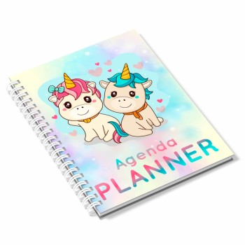 AGENDAS, CADERNOS E APOSTILAS AGENDA 2025 MIOLO PERSONALIZADO COLORIDO CAPA COUCHÊ 150G NO PAPEL PARANÁ 2MM E MIOLO AP 75G SEM VERNIZ Colorido frente - 5 un.