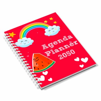 AGENDAS, CADERNOS E APOSTILAS AGENDA 2025 MIOLO PERSONALIZADO COLORIDO CAPA COUCHÊ 150G NO PAPEL PARANÁ 2MM E MIOLO AP 75G SEM VERNIZ Colorido frente - 10 un.