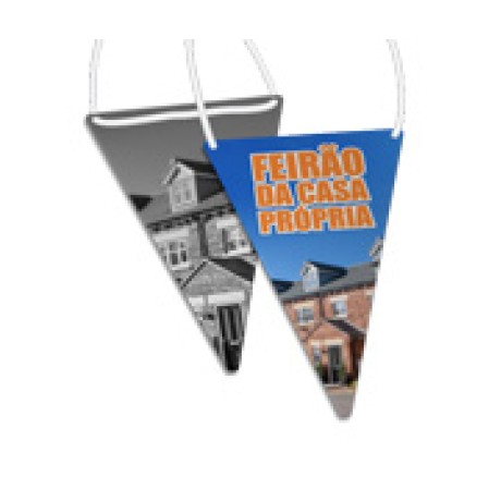 BANDEIROLAS COUCHÊ 150G PIRÂMIDE SEM VERNIZ 130X210MM Colorido frente e preto e branco verso - 60 un.