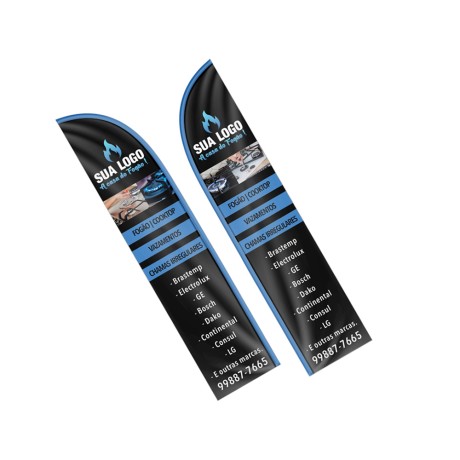 BANNERS, FAIXAS, LONAS E TECIDOS WIND BANNER BANDEIRA AVULSA TECIDO OXFORD GG MODELO FACA