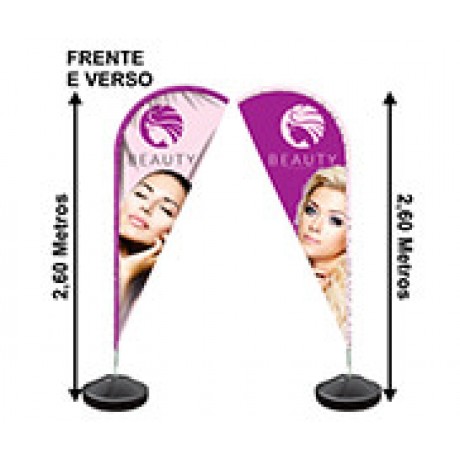 BANNERS, FAIXAS, LONAS E TECIDOS WIND BANNER KIT COMPLETO BANDEIRA E BASE TECIDO OXFORD MODELO GOTA Colorido frente e verso - 1 un.