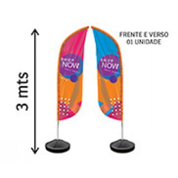 BANNERS, FAIXAS, LONAS E TECIDOS WIND BANNER KIT COMPLETO BANDEIRA E BASE TECIDO OXFORD MODELO PENA Colorido frente e verso - 1 un.