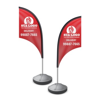 WIND BANNER KIT COMPLETO TECIDO OXFORD P MODELO VELA Colorido frente e verso - 1 un.