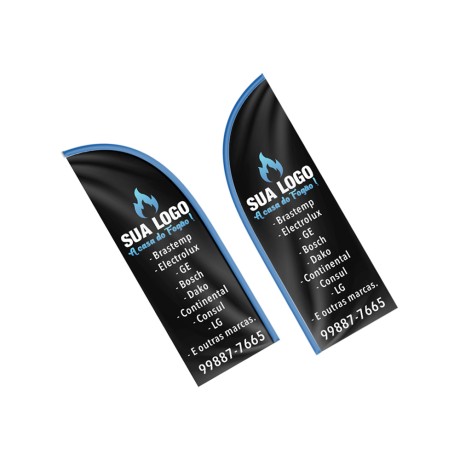 WIND BANNER BANDEIRA AVULSA TECIDO OXFORD M MODELO FACA