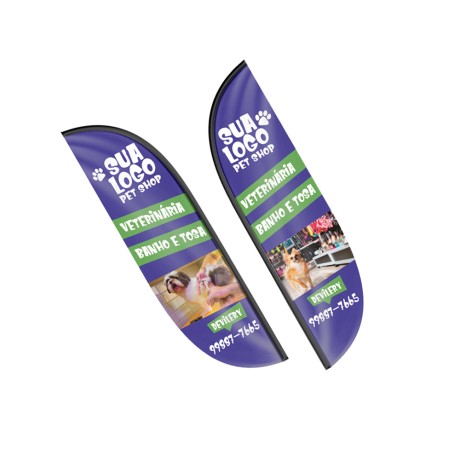 WIND BANNER BANDEIRA AVULSA TECIDO OXFORD MODELO PENA