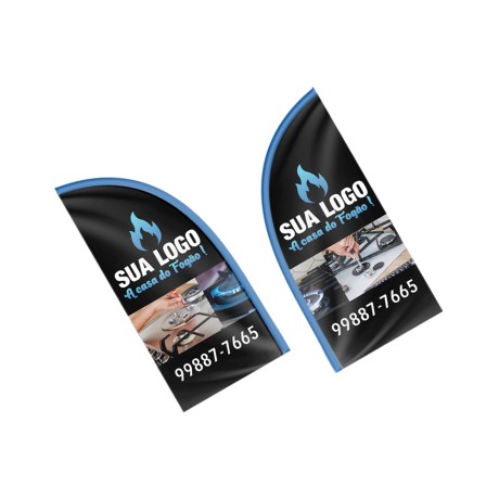 WIND BANNER BANDEIRA AVULSA TECIDO OXFORD P MODELO FACA