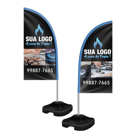 WIND BANNER KIT COMPLETO TECIDO OXFORD P MODELO FACA Colorido frente e verso - 1 un.