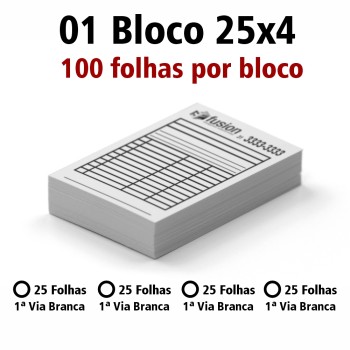 BLOCOS, COMANDAS, RECEITUÁRIOS E TALÕES BLOCOS E TALÕES 50 FOLHAS AP 75G 50X2 210X300MM Preto e branco frente e verso - 100 un.