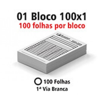 BLOCOS E TALÕES 100 FOLHAS AP 56G 100X1 150X105MM Preto e branco frente - 100 un.