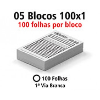 BLOCOS E TALÕES 100 FOLHAS AP 56G 100X1 150X105MM Preto e branco frente - 500 un.
