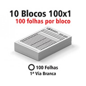 BLOCOS E TALÕES 100 FOLHAS AP 56G 100X1 300X210MM Preto e branco frente - 1000 un.