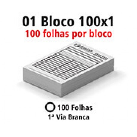 BLOCOS E TALÕES 100 FOLHAS AP 56G 100X1 75X105MM Preto e branco frente - 100 un.