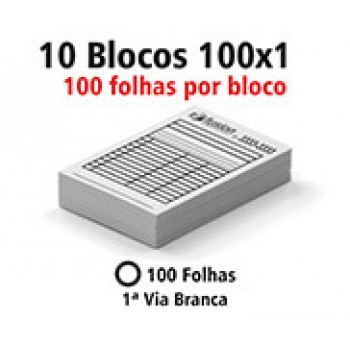 BLOCOS E TALÕES 100 FOLHAS AP 56G 100X1 75X105MM Preto e branco frente - 1000 un.