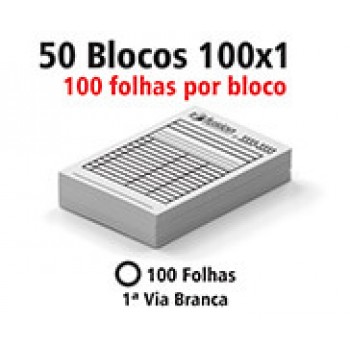 BLOCOS E TALÕES 100 FOLHAS AP 56G 100X1 75X105MM Preto e branco frente - 5000 un.