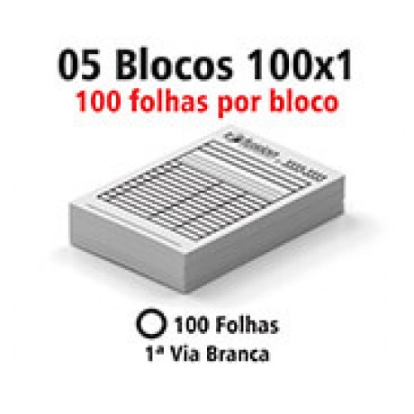 BLOCOS E TALÕES 100 FOLHAS AP 56G 100X1 75X105MM Preto e branco frente - 500 un.