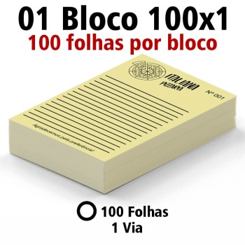 BLOCOS E TALÕES 100 FOLHAS AP 75G 100X1 75X105MM Preto e branco frente e verso - 100 un.