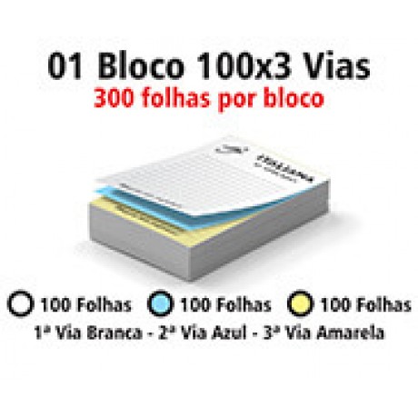 BLOCOS E TALÕES 100 FOLHAS AP 75G 100X3 150X105MM Preto e branco frente - 300 un.