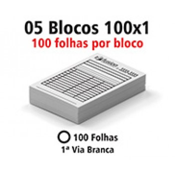 BLOCOS E TALÕES 100 FOLHAS AP 90G 100X1 150X210MM Preto e branco frente - 500 un.