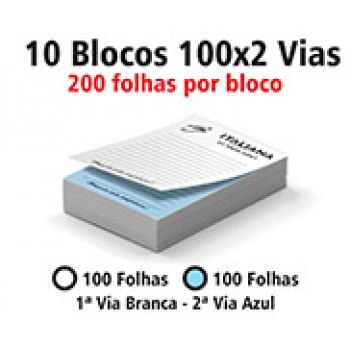 BLOCOS E TALÕES 100 FOLHAS AUTOCOPIATIVO 56G 100X2 150X105MM Preto e branco frente - 2000 un.
