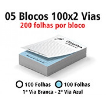 BLOCOS E TALÕES 100 FOLHAS AUTOCOPIATIVO 56G 100X2 150X210MM Preto e branco frente - 1000 un.