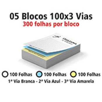 BLOCOS E TALÕES 100 FOLHAS AUTOCOPIATIVO 56G 100X3 150X210MM Preto e branco frente - 1500 un.
