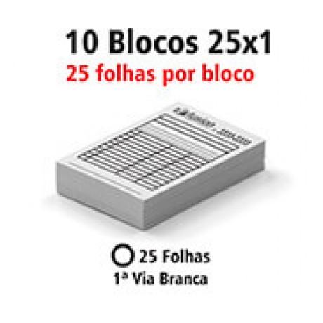 BLOCOS E TALÕES 25 FOLHAS AP 56G 25X1 150X105MM Preto e branco frente - 250 un.