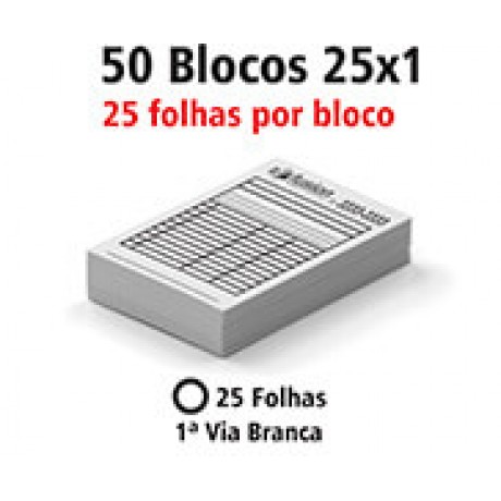 BLOCOS E TALÕES 25 FOLHAS AP 56G 25X1 150X105MM Preto e branco frente - 1250 un.