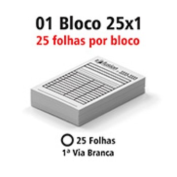 BLOCOS E TALÕES 25 FOLHAS AP 56G 25X1 150X105MM Preto e branco frente - 25 un.