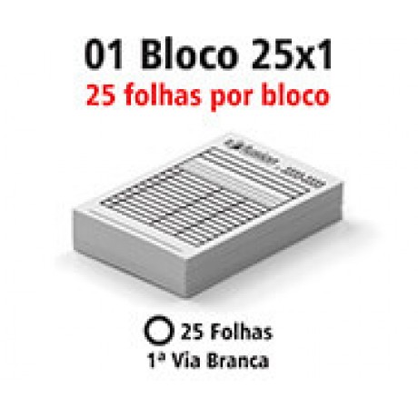 BLOCOS E TALÕES 25 FOLHAS AP 56G 25X1 150X210MM Preto e branco frente - 25 un.