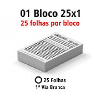 BLOCOS E TALÕES 25 FOLHAS AP 56G 25X1 300X210MM Preto e branco frente - 25 un.