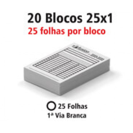 BLOCOS E TALÕES 25 FOLHAS AP 56G 25X1 75X105MM Preto e branco frente - 500 un.