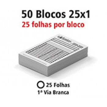 BLOCOS E TALÕES 25 FOLHAS AP 56G 25X1 75X105MM Preto e branco frente - 1250 un.