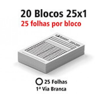 BLOCOS E TALÕES 25 FOLHAS AP 75G 25X1 150X105MM Preto e branco frente - 500 un.