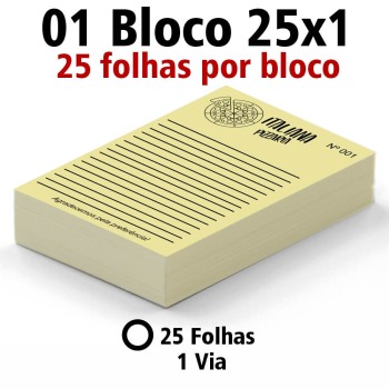 BLOCOS E TALÕES 25 FOLHAS AP 75G 25X1 75X105MM Preto e branco frente - 25 un.