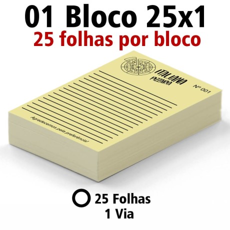 BLOCOS E TALÕES 25 FOLHAS AP 75G 25X1 75X105MM Preto e branco frente - 25 un.