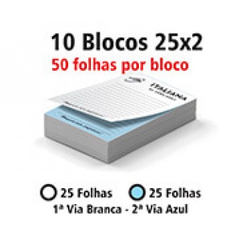 BLOCOS E TALÕES 25 FOLHAS AP 75G 25X2 150X105MM Preto e branco frente - 500 un.