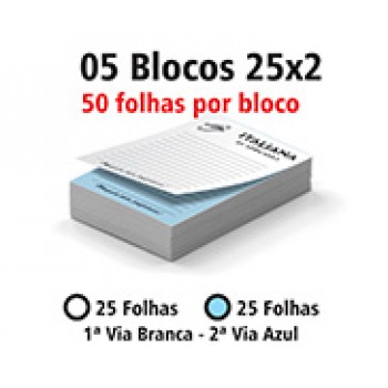 BLOCOS E TALÕES 25 FOLHAS AP 75G 25X2 300X210MM Preto e branco frente - 250 un.